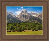 Panorama of Grand Teton Mountain Range, Wyoming