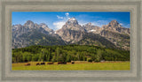 Panorama of Grand Teton Mountain Range, Wyoming