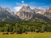 Panorama of Grand Teton Mountain Range, Wyoming