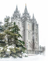 Salt Lake City Temple Evergreen Christmas