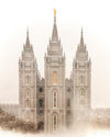 Salt Lake City Temple Quiet Misty Morning