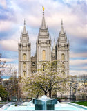 Salt Lake Temple Spring Fountain