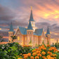 Provo City Center Temple Orange Flowers