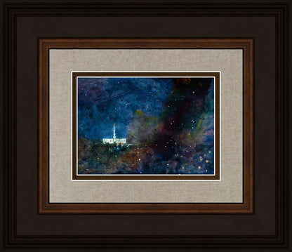 Provo Temple a Pillar of Fire by Night