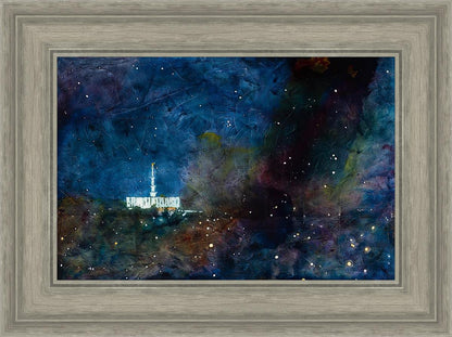 Provo Temple a Pillar of Fire by Night