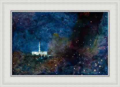 Provo Temple a Pillar of Fire by Night