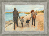 Family Walk On The Beach