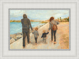 Family Walk On The Beach