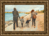 Family Walk On The Beach