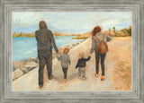 Family Walk On The Beach