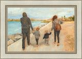 Family Walk On The Beach