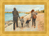 Family Walk On The Beach