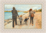 Family Walk On The Beach