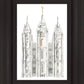 Salt Lake City Temple Watercolor in Gray