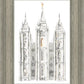 Salt Lake City Temple Watercolor in Gray