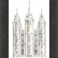 Salt Lake City Temple Watercolor in Gray