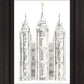 Salt Lake City Temple Watercolor in Gray
