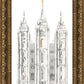 Salt Lake City Temple Watercolor in Gray
