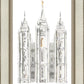 Salt Lake City Temple Watercolor in Gray