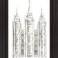 Salt Lake City Temple Watercolor in Gray