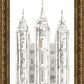 Salt Lake City Temple Watercolor in Gray