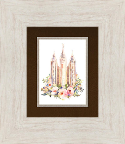 Salt Lake City Temple Floral Watercolor
