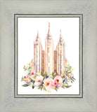 Salt Lake City Temple Floral Watercolor