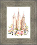 Salt Lake City Temple Floral Watercolor