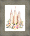 Salt Lake City Temple Floral Watercolor