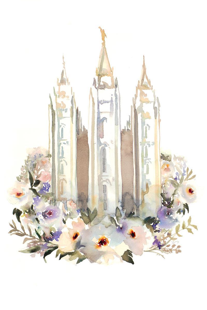 Salt Lake City Watercolor