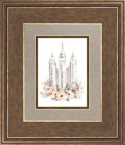 Salt Lake City Temple Floral Textured
