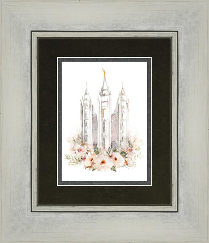 Salt Lake City Temple Floral Textured