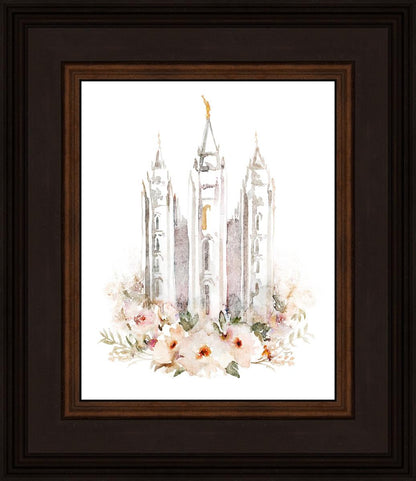 Salt Lake City Temple Floral Textured
