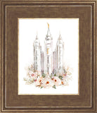 Salt Lake City Temple Floral Textured