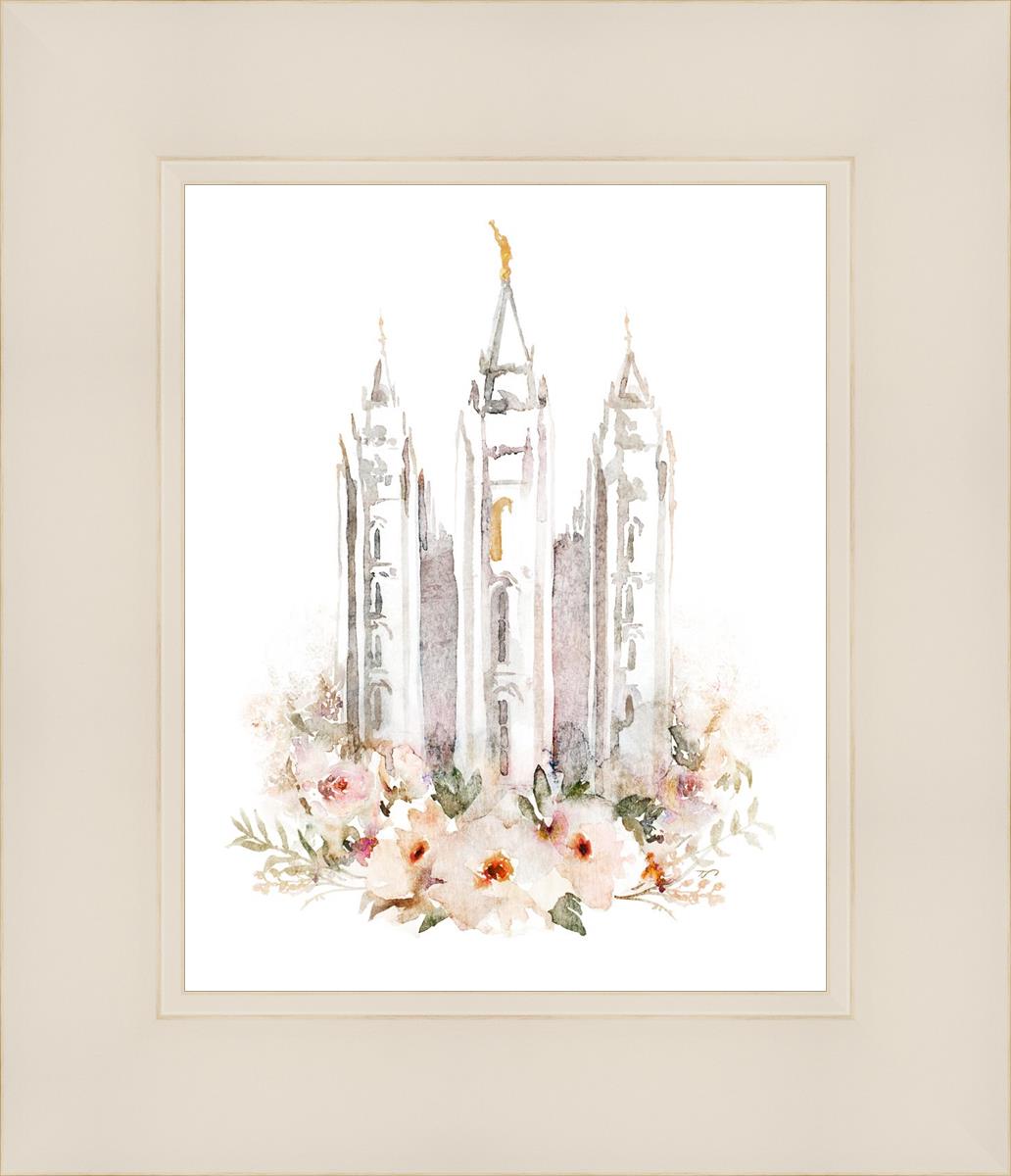 Salt Lake City Temple Floral Textured