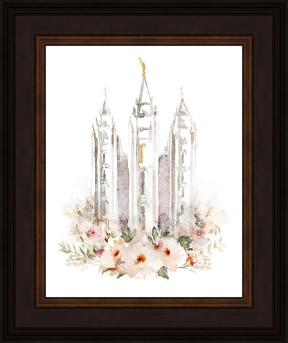 Salt Lake City Temple Floral Textured