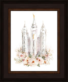 Salt Lake City Temple Floral Textured