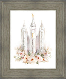 Salt Lake City Temple Floral Textured