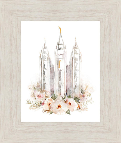 Salt Lake City Temple Floral Textured