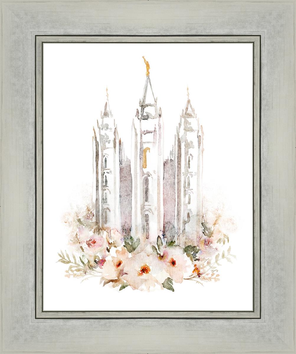 Salt Lake City Temple Floral Textured
