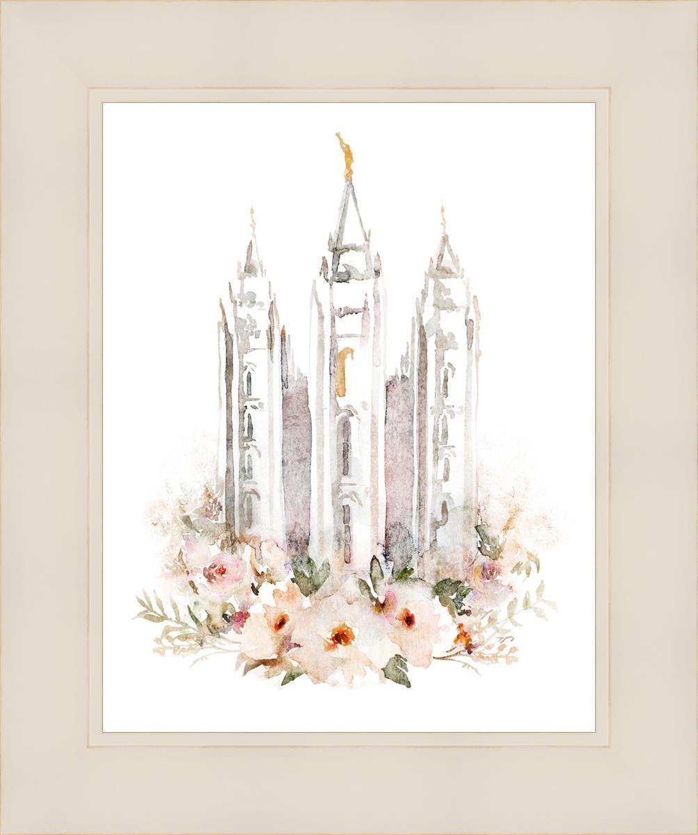 Salt Lake City Temple Floral Textured