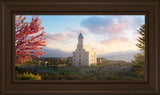 Cedar City Temple Time For Eternal Things Open Edition Canvas / 30 X 15 Frame E 21 3/4 36 Art