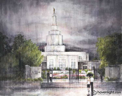 Refuge From The Storm - Idaho Falls Temple Limited Edition Canvas / 30 X 24 Print Only Art
